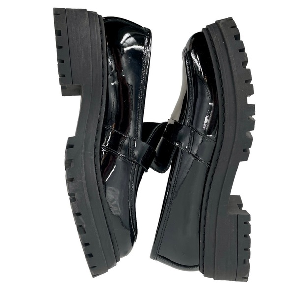 BRUNO MAGLI Black Patent Leather Chunky Sole Heeled Loafers Womens Size 41 / 9.5 - Picture 6 of 9
